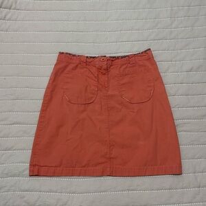 Women's Coral Orange Mini Cargo Skirt